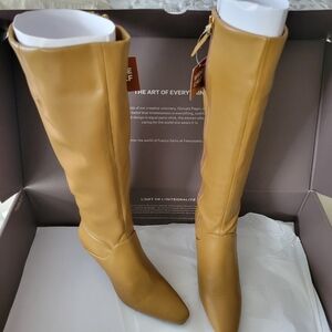 Franco Sarto Camel Brown, Wide Calf, Heeled Boots